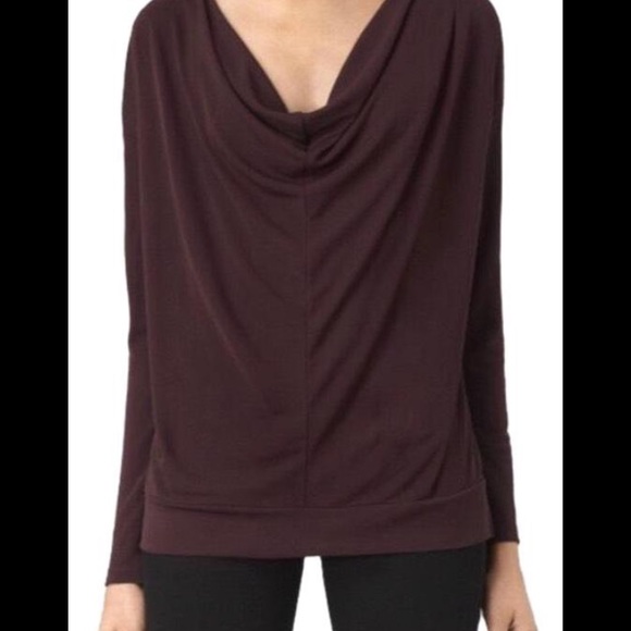 NWT All Saints cowl neck deep purple top